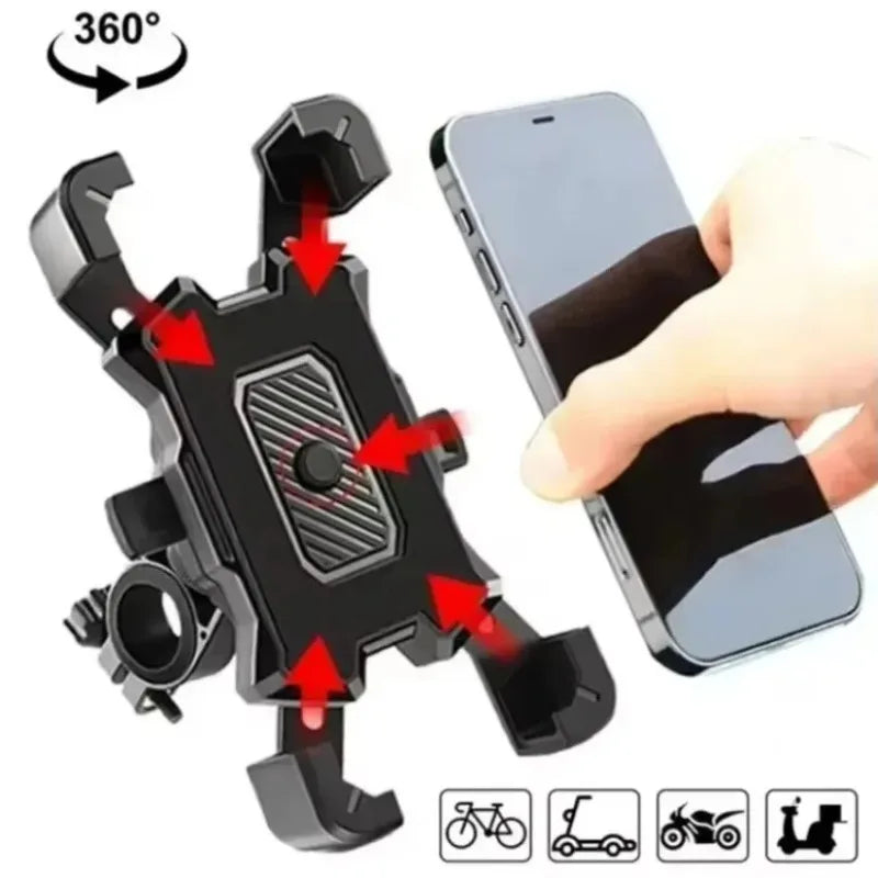 Motorcycles Bicycles Phone Holder 360 Rotation Mobile Phone Navigation Bracket Bike Riding Shockproof For iPhone Samsung Xiaomi
