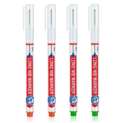 4Pcs/Set 20mm Deep Hole Long Nib Head Markers For Metal Perforating Pen Waterproof Bathroom Woodworking Decoration Multi-Purpose