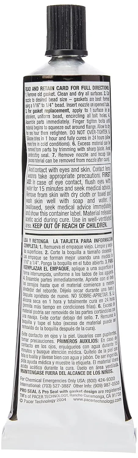 RTV Black Silicone Sealant - 3 oz Tube for DIY Waterproofing & Repairs