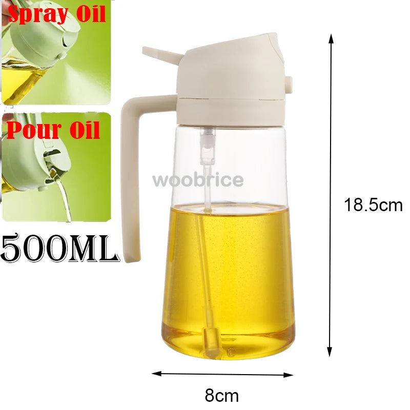 2in1 Kitchen Spray Oil Dispenser Oil Sprayer Polisher or Oil Brush for Air Fryer Salad Grilling Roasting Cooking Kitchen Acceeso