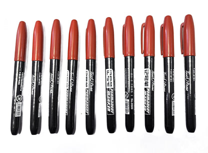 6 PCS Permanent Marker Pen Manga Drawing Markers Black Blue Red Waterproof Ink Sketch Pens Stationery Art School Supplies