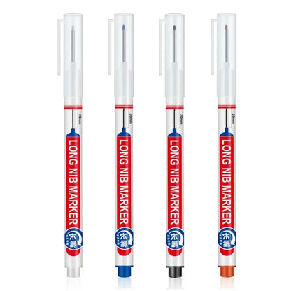 4Pcs/Set 20mm Deep Hole Long Nib Head Markers For Metal Perforating Pen Waterproof Bathroom Woodworking Decoration Multi-Purpose