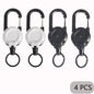 1/2/4pcs Extendable Retractable Holders Keychain Badge Reels Heavy Duty Clip With Carabiner Key Chain For Men Outdoor Bags