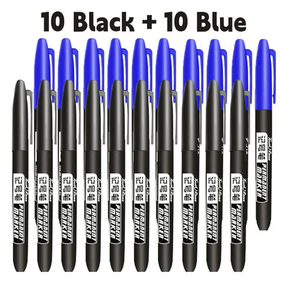 6-20PCs/Set PermanentMarker Pen Fine Point Waterproof Markers Thin Nib Crude Nib Black Blue Red Ink 1.5mm Fine Color Marker Pens
