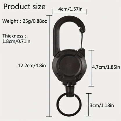 1/2/4pcs Extendable Retractable Holders Keychain Badge Reels Heavy Duty Clip With Carabiner Key Chain For Men Outdoor Bags