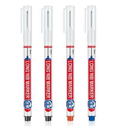 4Pcs/Set 20mm Deep Hole Long Nib Head Markers For Metal Perforating Pen Waterproof Bathroom Woodworking Decoration Multi-Purpose