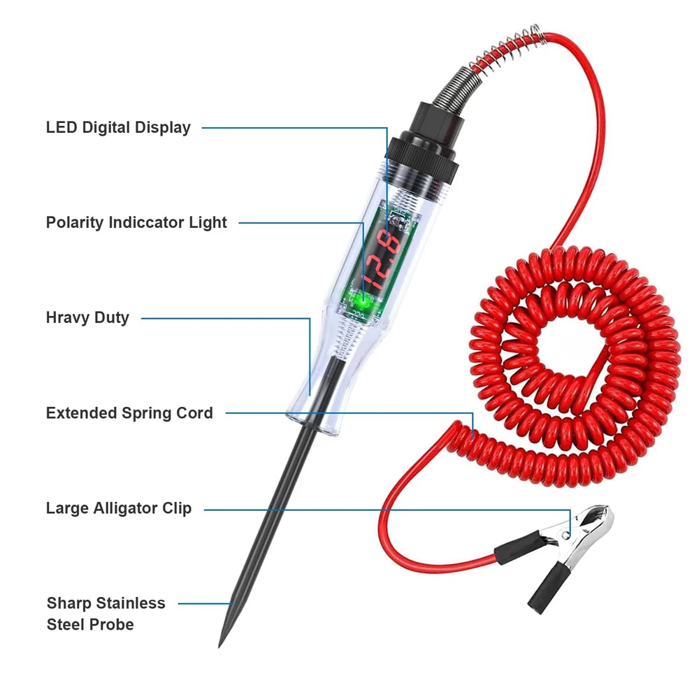 6V 12V 24V Car Truck Voltage Circuit Tester Auto Car Diagnostic Probe Test Pen Light Bulb Electric Measuring Pen Repair Tools