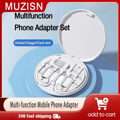 Mobile Phone Adapter USB C Multi-function Line Take Card Needle Card Slot for Lighting Conversion Set USB A & Type C To Micro