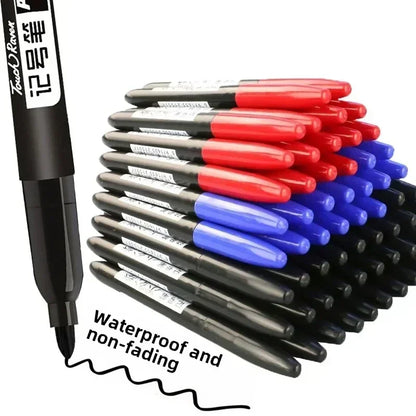 6-20PCs/Set PermanentMarker Pen Fine Point Waterproof Markers Thin Nib Crude Nib Black Blue Red Ink 1.5mm Fine Color Marker Pens