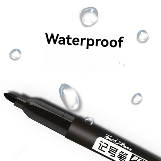 6 Pcs/Set Permanent Art Marker Pen Fine Point Waterproof Ink Thin Nib Crude Nib Black Blue Red Ink 1.5mm Fine Color Marker Pens