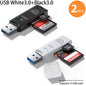 2-in-1 Multi Functional USB 3.0 Card ReaderMicro SD TFMemoryCardReaderUSBFlashDrive CardreaderAdapter For PCLaptops Accessories