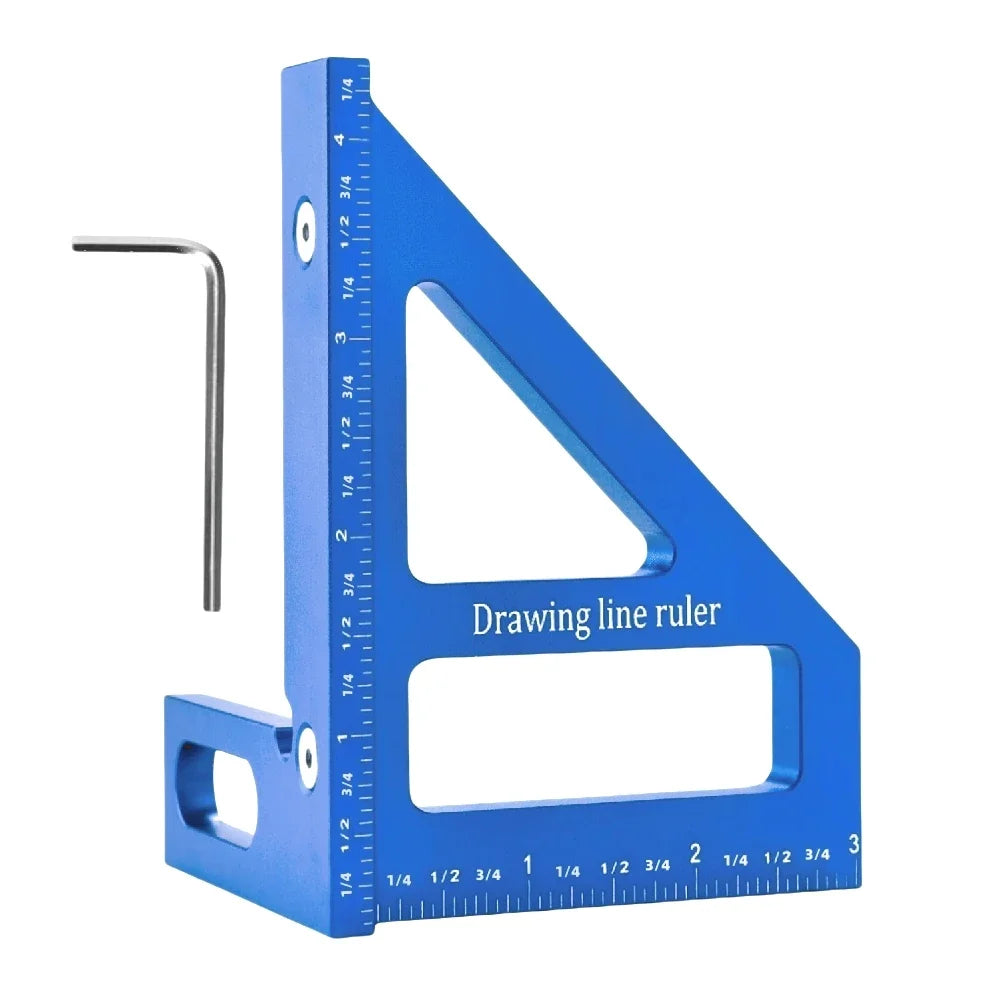 45°90° Aluminum Multi-Angle Measuring Ruler Square Protractor for Woodworking Miter Triangle-Ruler Utility Tracing Meter Tool