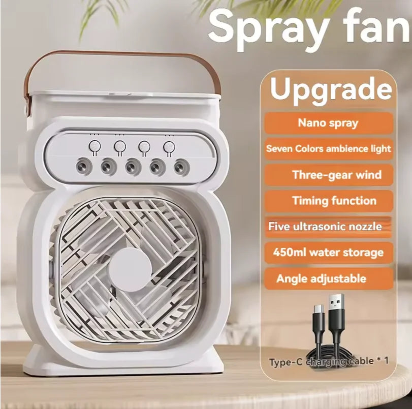 Hot 3 In 1 Fan AIr Conditioner Household Small Air Cooler LED Night Light Portable Humidifier Air Adjustment Fan Office Home Fan