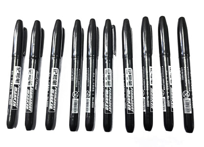 6 PCS Permanent Marker Pen Manga Drawing Markers Black Blue Red Waterproof Ink Sketch Pens Stationery Art School Supplies