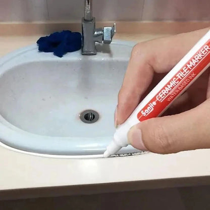 Waterproof Ceramic Tile Grout Marker, Mold-Resistant Seam Pen for Kitchen & Bathroom Wall and Floor Repair Repair Marker
