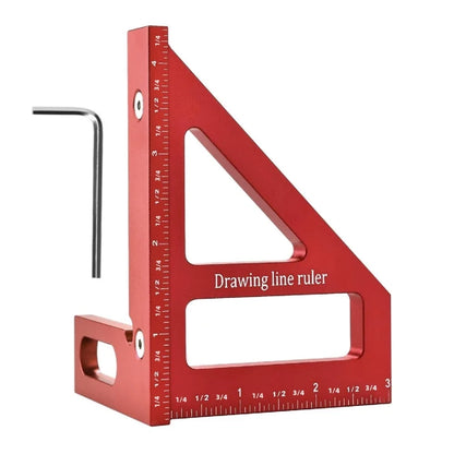 45°90° Aluminum Multi-Angle Measuring Ruler Square Protractor for Woodworking Miter Triangle-Ruler Utility Tracing Meter Tool