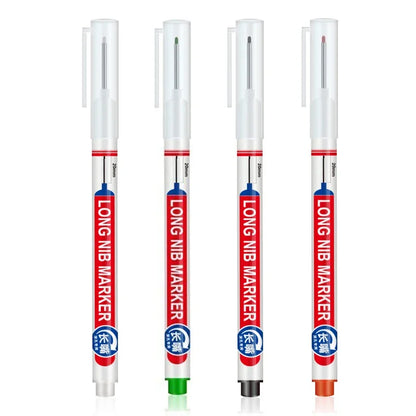 4Pcs/Set 20mm Deep Hole Long Nib Head Markers For Metal Perforating Pen Waterproof Bathroom Woodworking Decoration Multi-Purpose