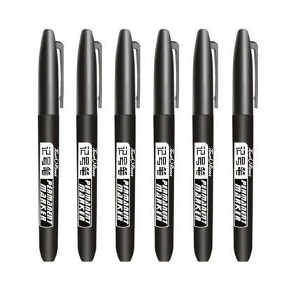 6-20PCs/Set PermanentMarker Pen Fine Point Waterproof Markers Thin Nib Crude Nib Black Blue Red Ink 1.5mm Fine Color Marker Pens