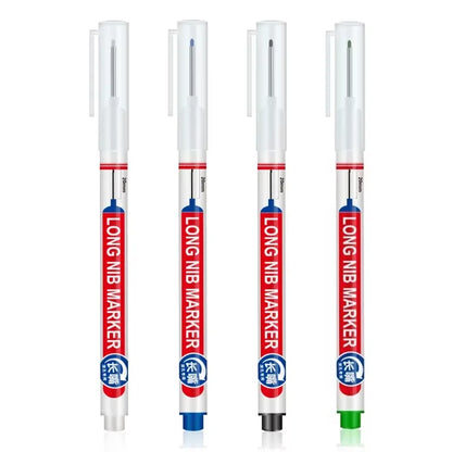 4Pcs/Set 20mm Deep Hole Long Nib Head Markers For Metal Perforating Pen Waterproof Bathroom Woodworking Decoration Multi-Purpose
