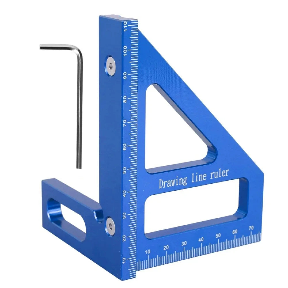 45°90° Aluminum Multi-Angle Measuring Ruler Square Protractor for Woodworking Miter Triangle-Ruler Utility Tracing Meter Tool