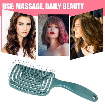 1Pcs Elastic Massage Comb Hollow Out Hair Brush Scalp Massage Combs Hair Styling Detangler Fast Blow Drying Detangling Tool