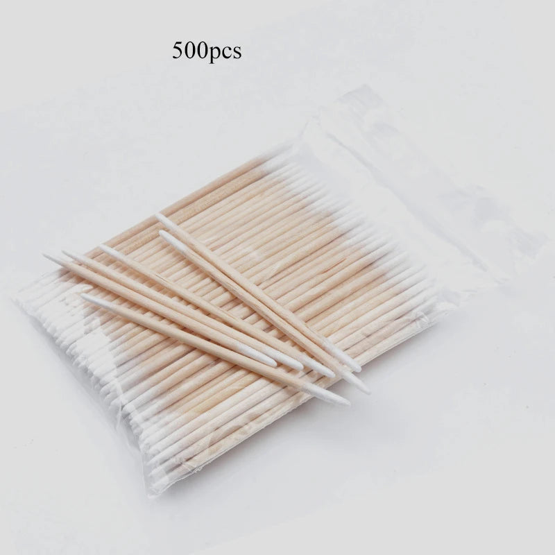 300/500/1000pcs Double Head Cotton Swab Women Makeup Cotton Buds Tip for Wood Sticks Nose Ears Cleaning Health Care Tools