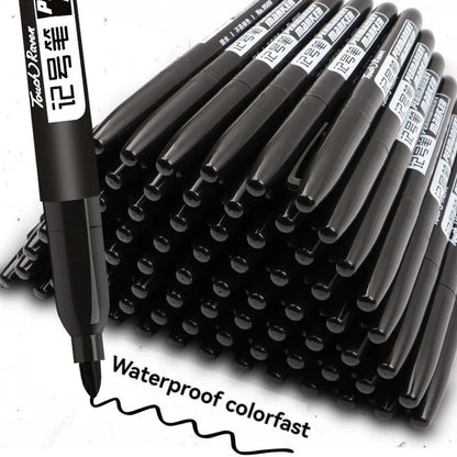 6 Pcs/Set Permanent Art Marker Pen Fine Point Waterproof Ink Thin Nib Crude Nib Black Blue Red Ink 1.5mm Fine Color Marker Pens