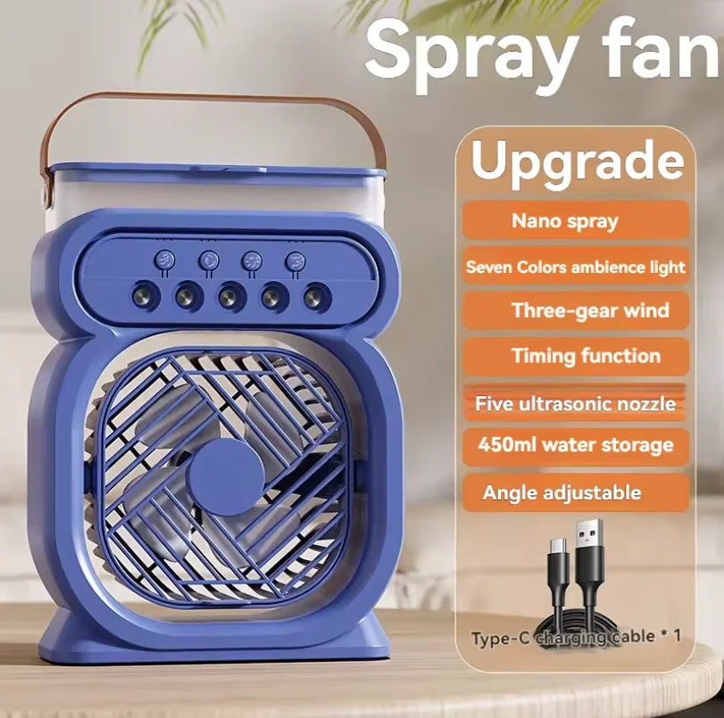 Hot 3 In 1 Fan AIr Conditioner Household Small Air Cooler LED Night Light Portable Humidifier Air Adjustment Fan Office Home Fan