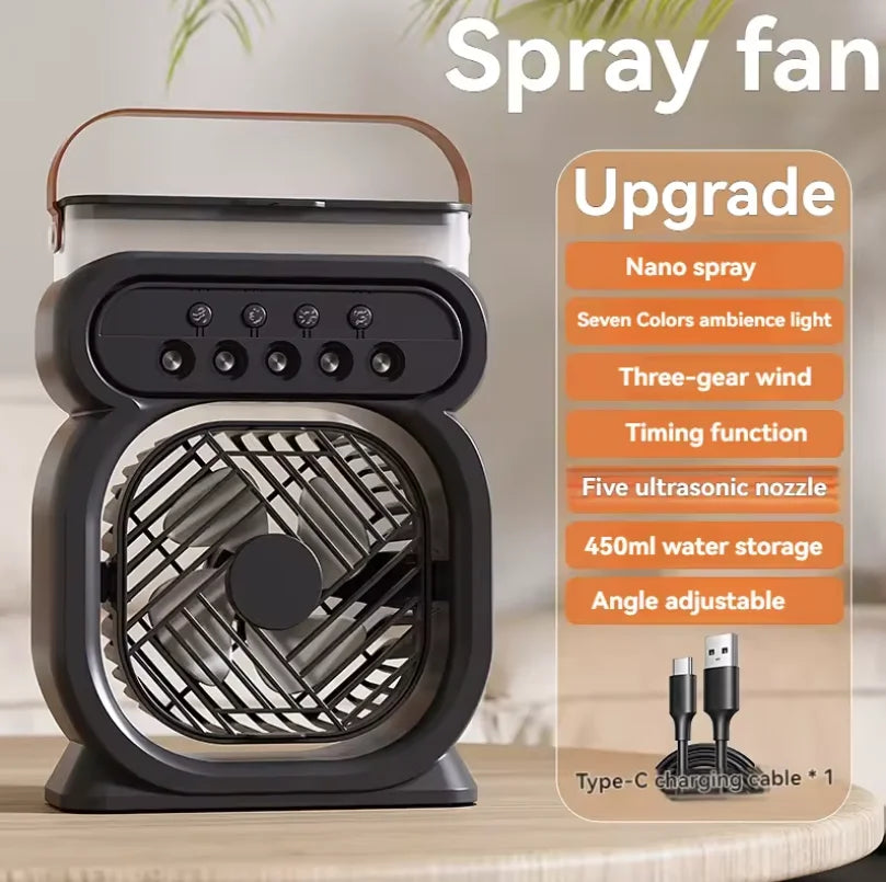 Hot 3 In 1 Fan AIr Conditioner Household Small Air Cooler LED Night Light Portable Humidifier Air Adjustment Fan Office Home Fan