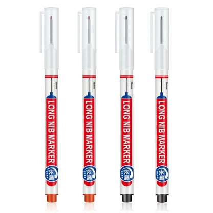 4Pcs/Set 20mm Deep Hole Long Nib Head Markers For Metal Perforating Pen Waterproof Bathroom Woodworking Decoration Multi-Purpose