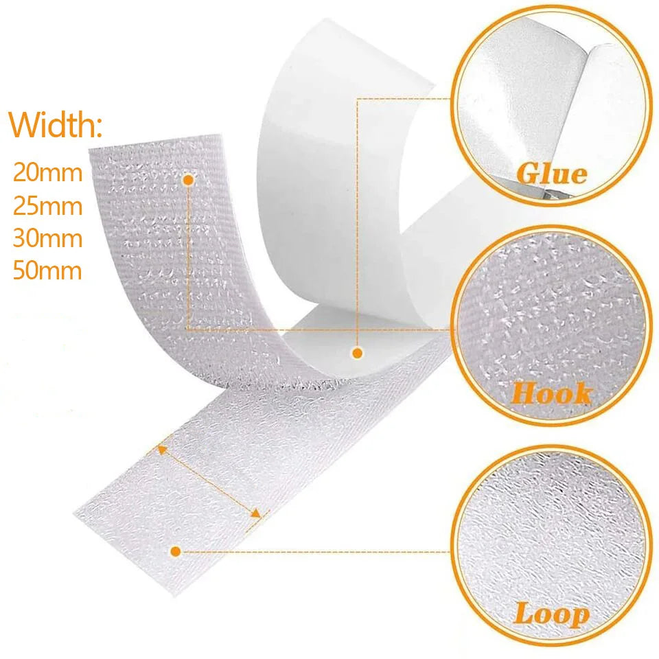25meters Strong Self Adhesive Hook and Loop Fastener Tape Nylon Sticker Adhesive velcros Strap DIY Craft Accessories 20-50mm