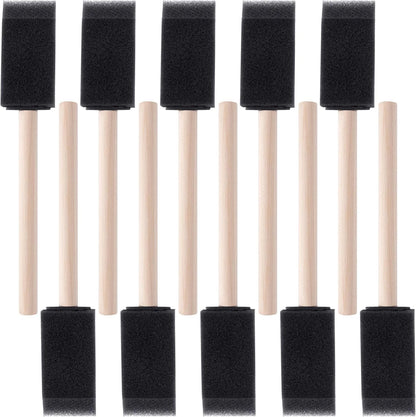 10Pcs Sponge Brush Wooden Handle Watercolor Oil Stain Art Craft Painting Drawing for kids
