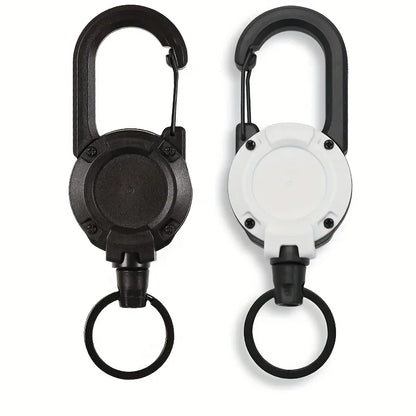 1/2/4pcs Extendable Retractable Holders Keychain Badge Reels Heavy Duty Clip With Carabiner Key Chain For Men Outdoor Bags