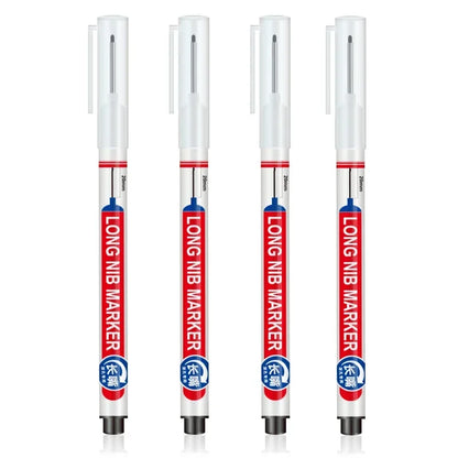 4Pcs/Set 20mm Deep Hole Long Nib Head Markers For Metal Perforating Pen Waterproof Bathroom Woodworking Decoration Multi-Purpose