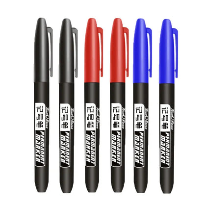6-20PCs/Set PermanentMarker Pen Fine Point Waterproof Markers Thin Nib Crude Nib Black Blue Red Ink 1.5mm Fine Color Marker Pens