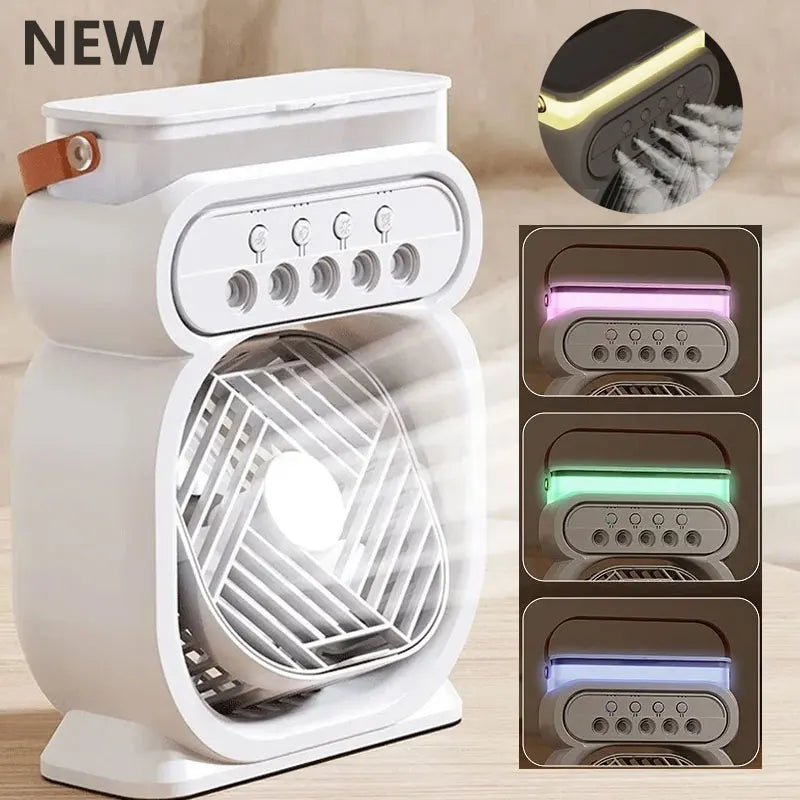 Hot 3 In 1 Fan AIr Conditioner Household Small Air Cooler LED Night Light Portable Humidifier Air Adjustment Fan Office Home Fan