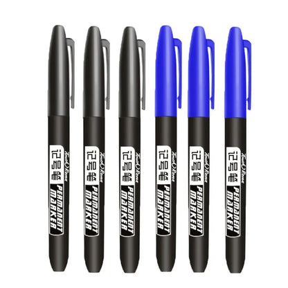6-20PCs/Set PermanentMarker Pen Fine Point Waterproof Markers Thin Nib Crude Nib Black Blue Red Ink 1.5mm Fine Color Marker Pens