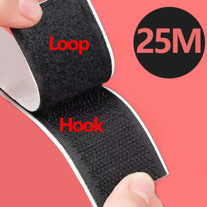 25meters Strong Self Adhesive Hook and Loop Fastener Tape Nylon Sticker Adhesive velcros Strap DIY Craft Accessories 20-50mm
